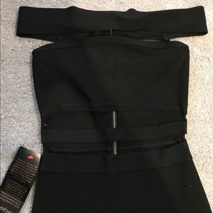 Off the shoulder black Bebe dress